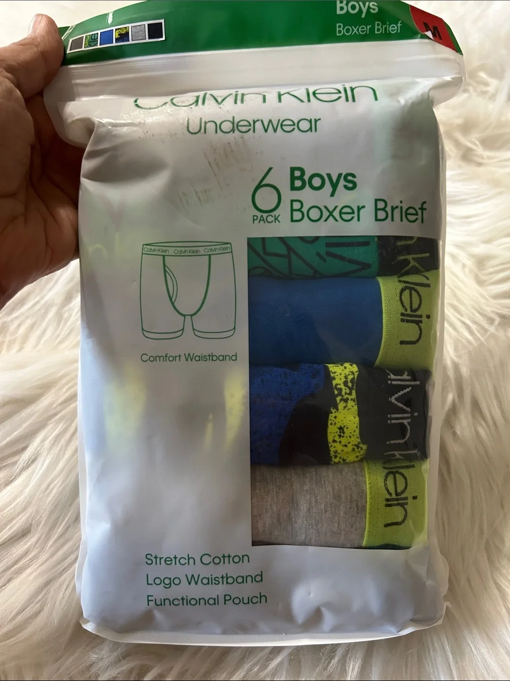 Calvin Klein Boys Boxer Briefs – Green, Blue, Gray